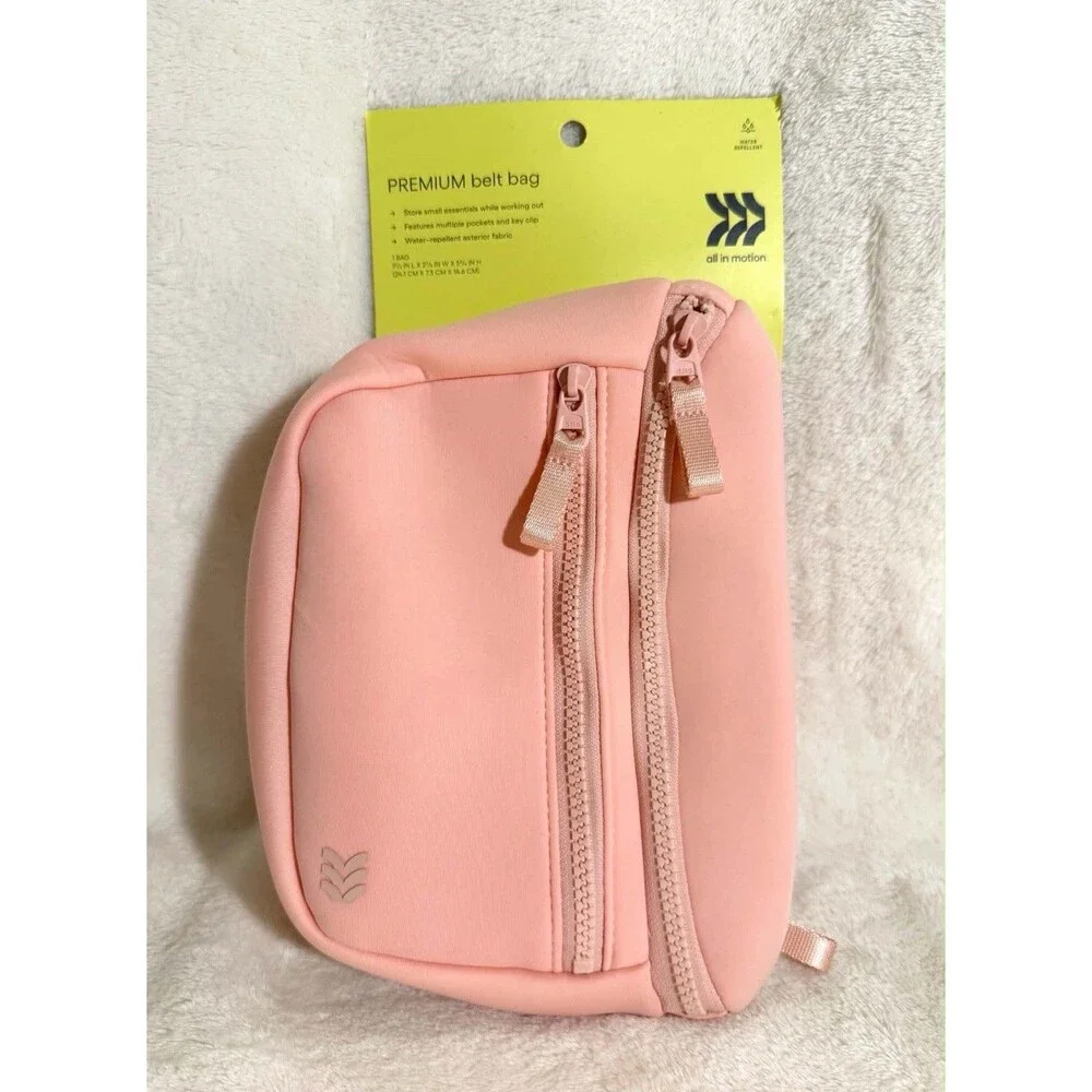All in Motion Premium Belt Bag Blush Water-Resistant Knit Fanny Pack New